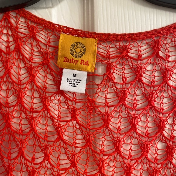 Rudy Rd fringe open weave sweater  size medium - Picture 4 of 4